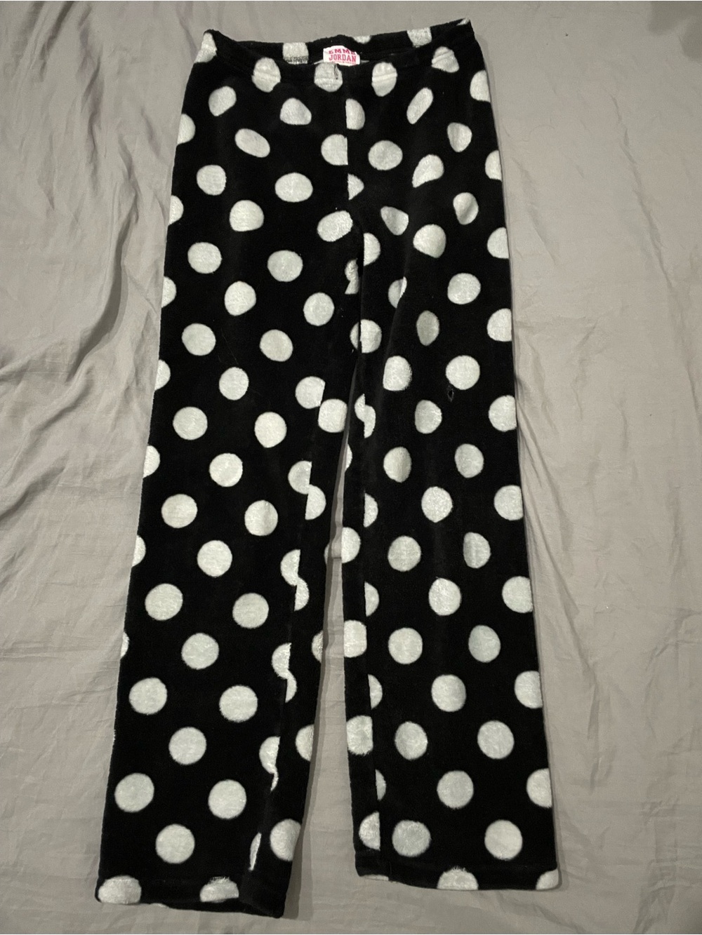 Black Pajama Pants with White Polka Dots